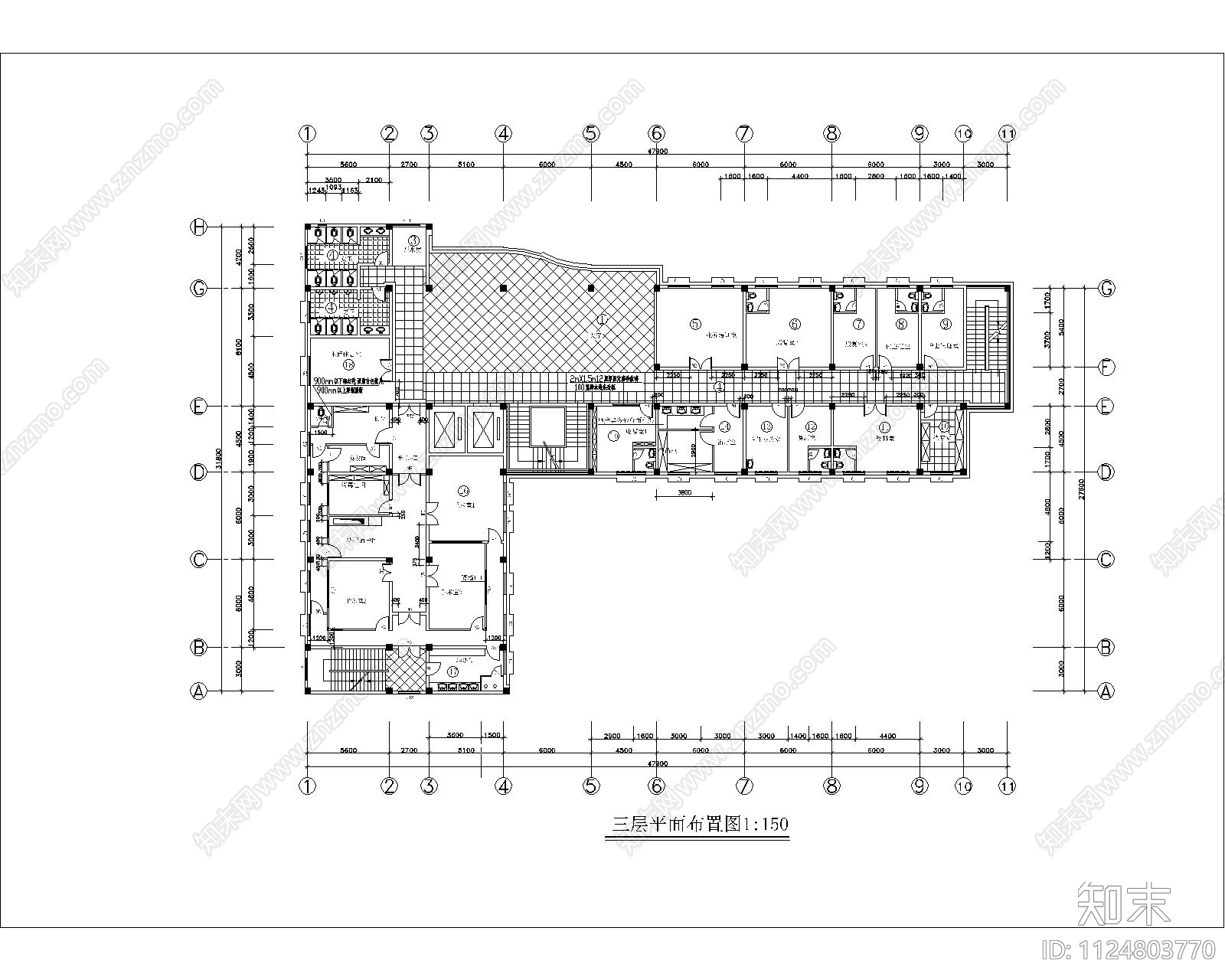 计生服务大楼装修图cad施工图下载【ID:1124803770】