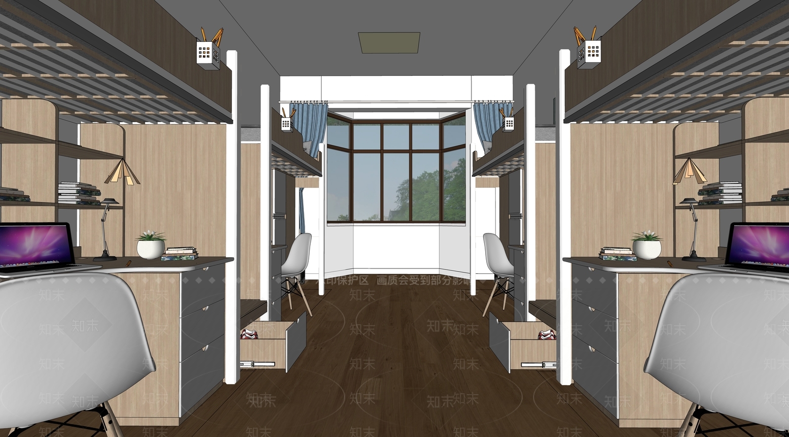 现代学生宿舍SU模型下载【ID:1124804434】