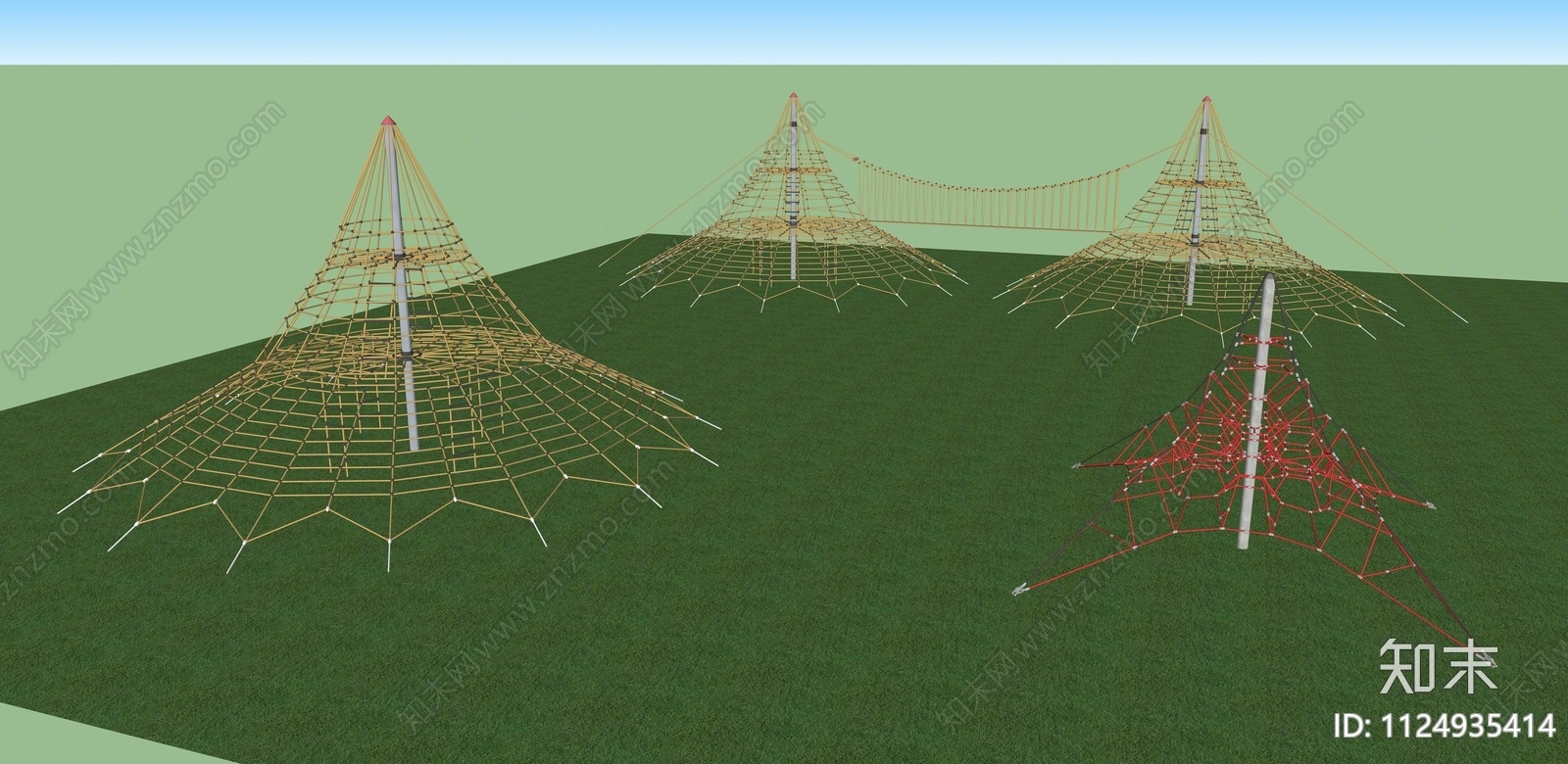 儿童攀爬网SU模型下载【ID:1124935414】