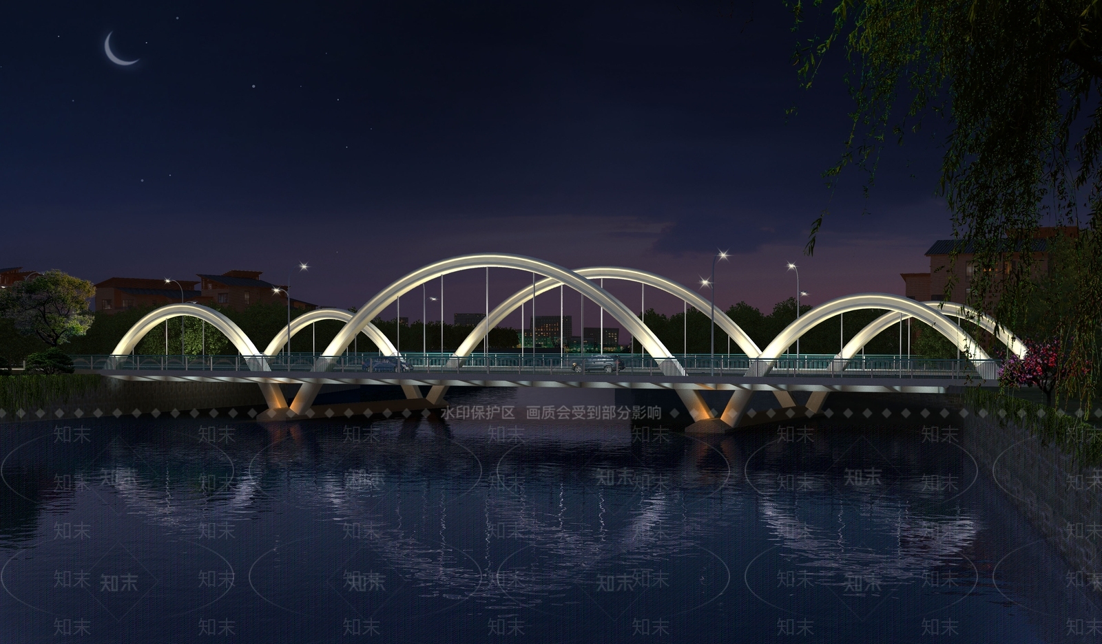 现代大桥SU模型下载【ID:1124811633】
