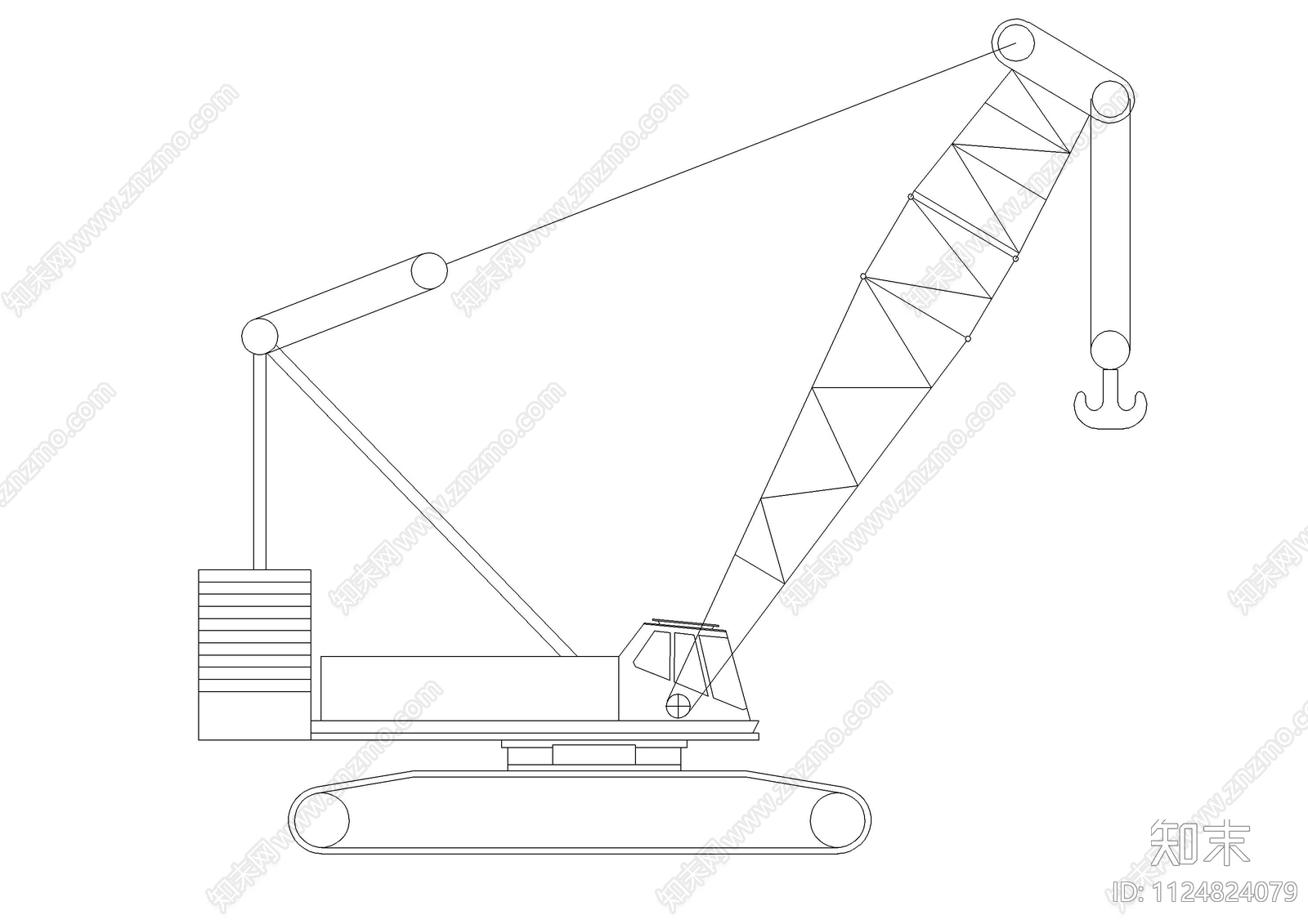 卷扬机塔吊吊车CAD图库施工图下载【ID:1124824079】
