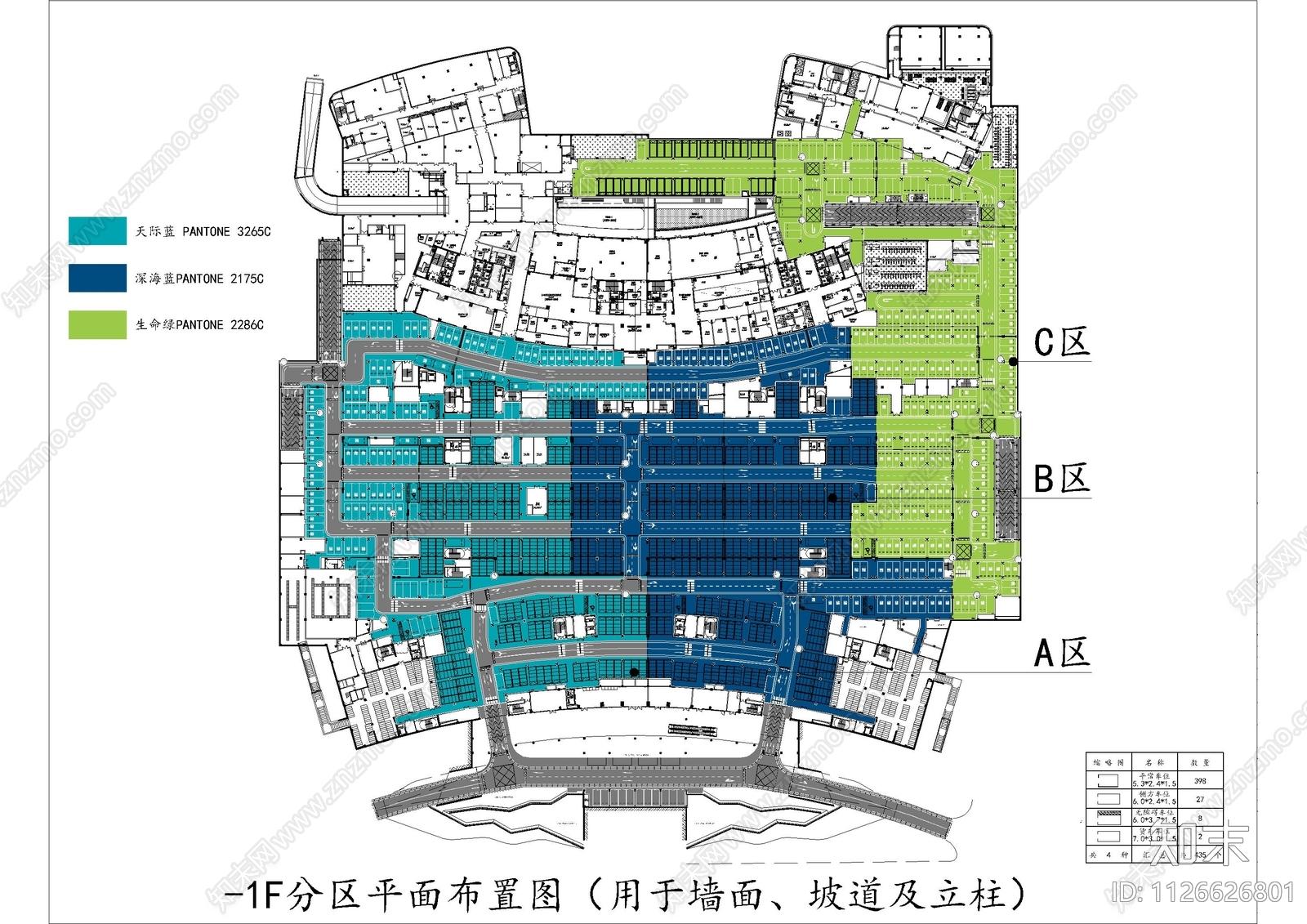 儿童医院交通及车位景观平面cad施工图下载【ID:1126626801】