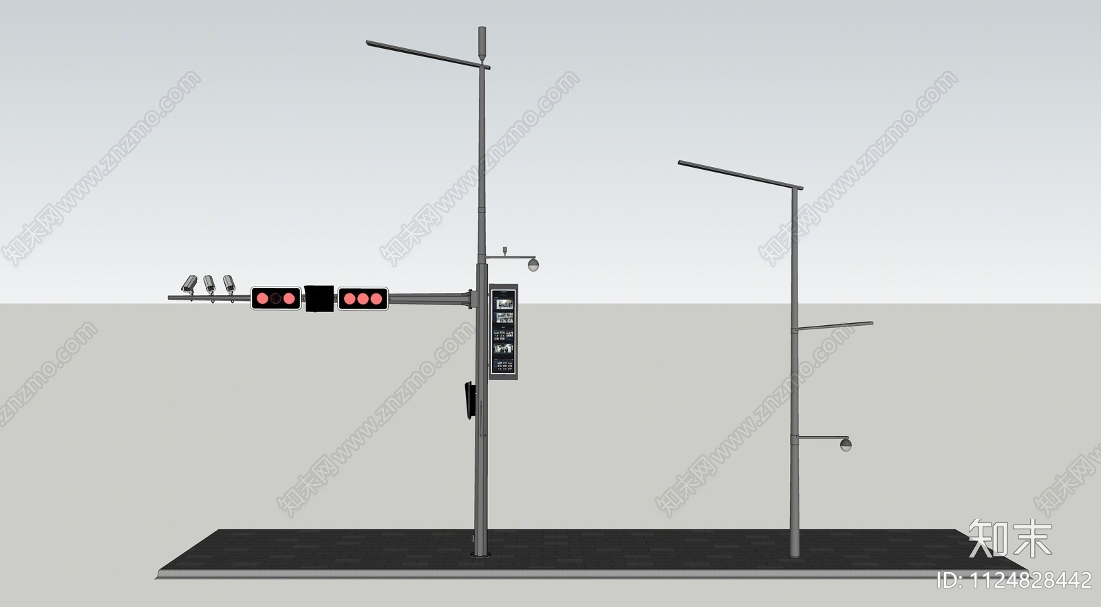 智慧灯杆SU模型下载【ID:1124828442】