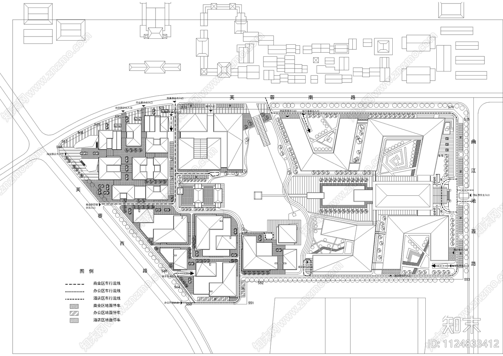 大型商业办公地下车库总平面施工图cad施工图下载【ID:1124833412】