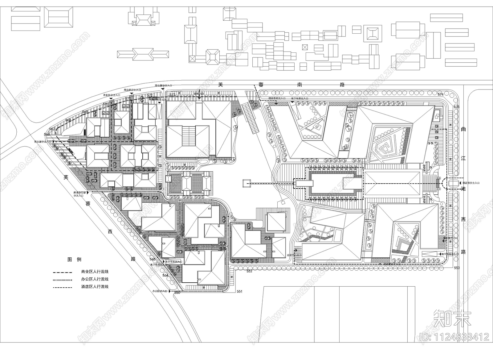 大型商业办公地下车库总平面施工图施工图下载【ID:1124833412】