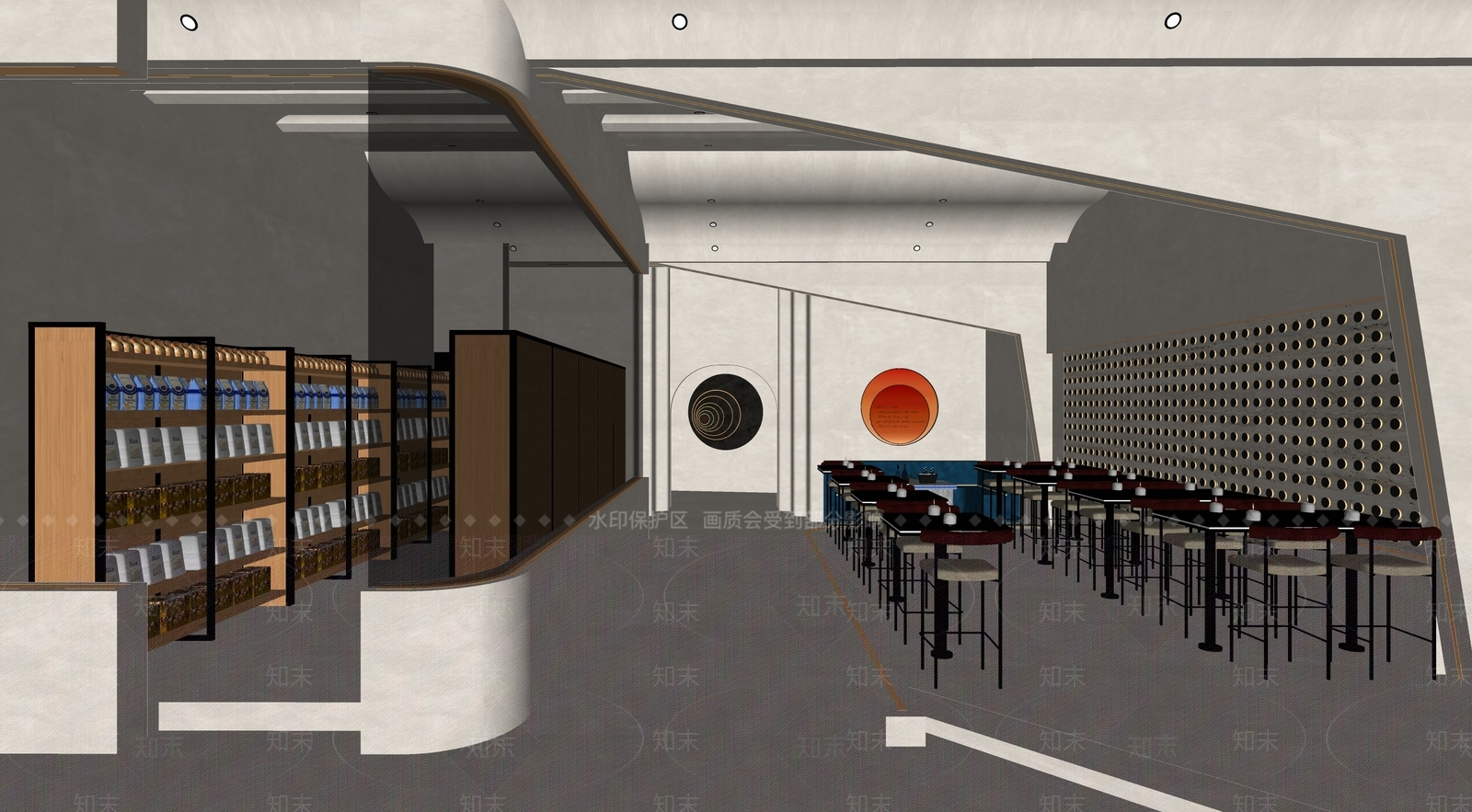 现代西餐厅SU模型下载【ID:1124837626】