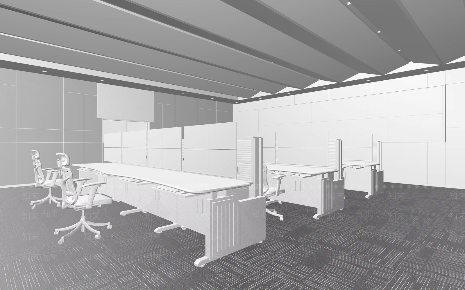 现代监控指挥调度中心3D模型下载【ID:1124846813】