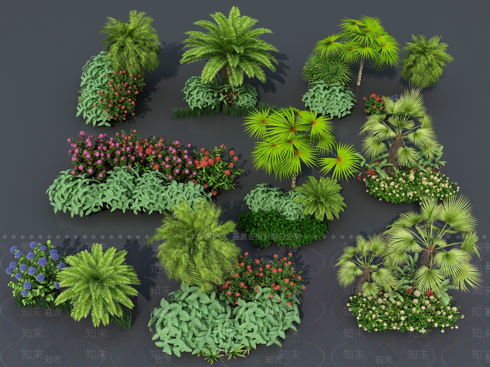 花草组合3D模型下载【ID:1124847052】