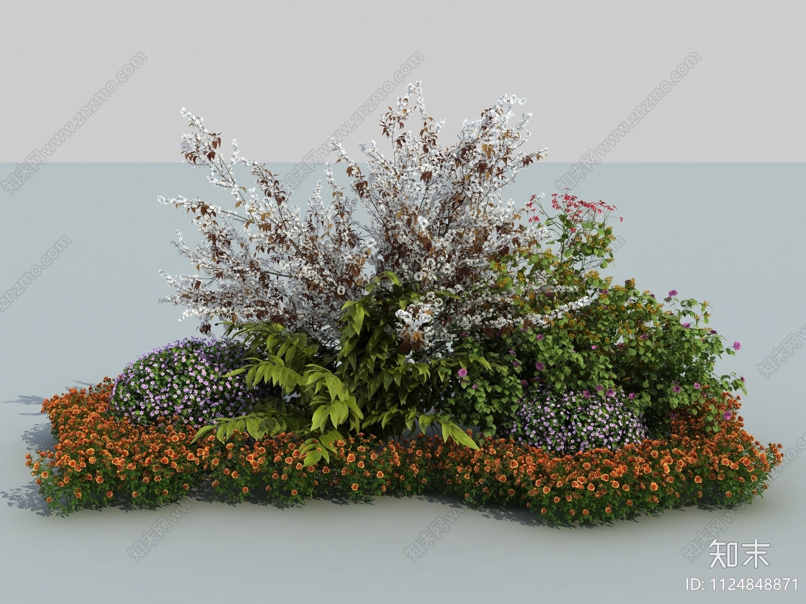 现代植物景观组团3D模型下载【ID:1124848871】