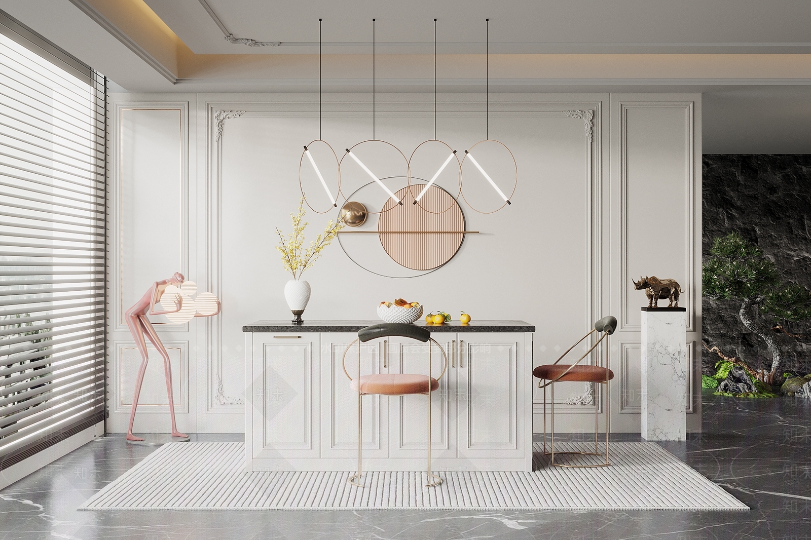 简欧吧台3D模型下载【ID:1124852505】