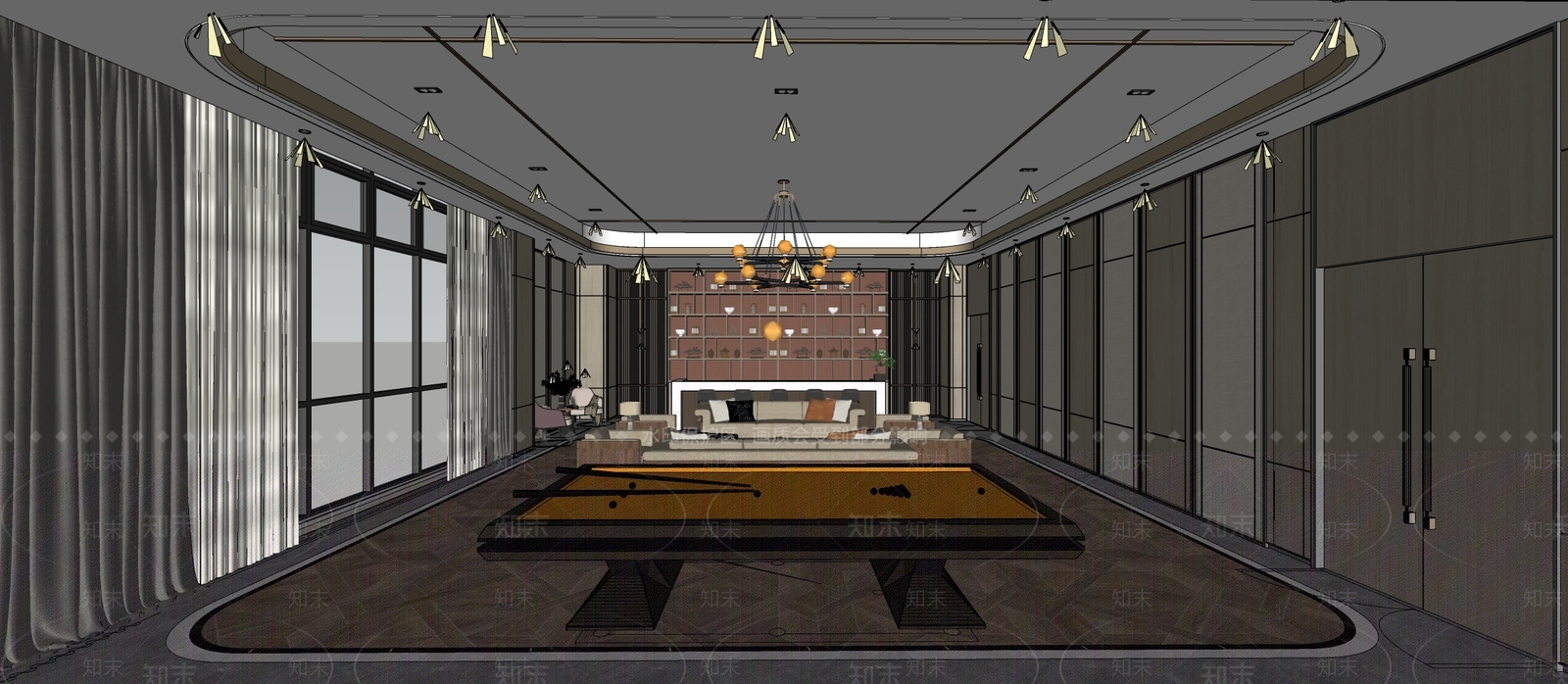 现代高级接待休息室SU模型下载【ID:1124854844】