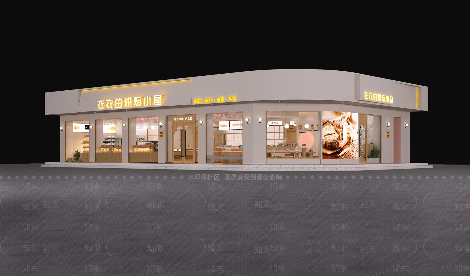 日式蛋糕店3D模型下载【ID:1124866302】