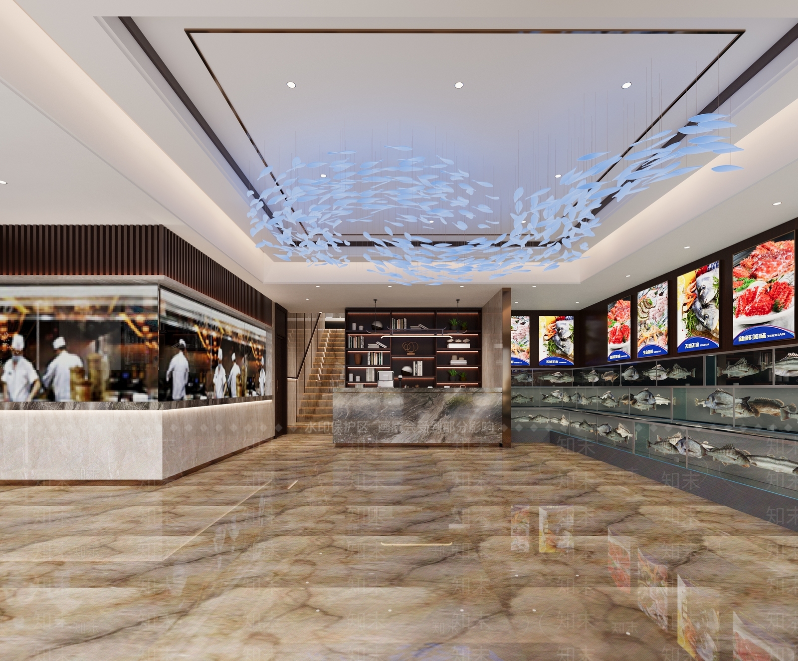 新中式餐厅前台3D模型下载【ID:1124870265】