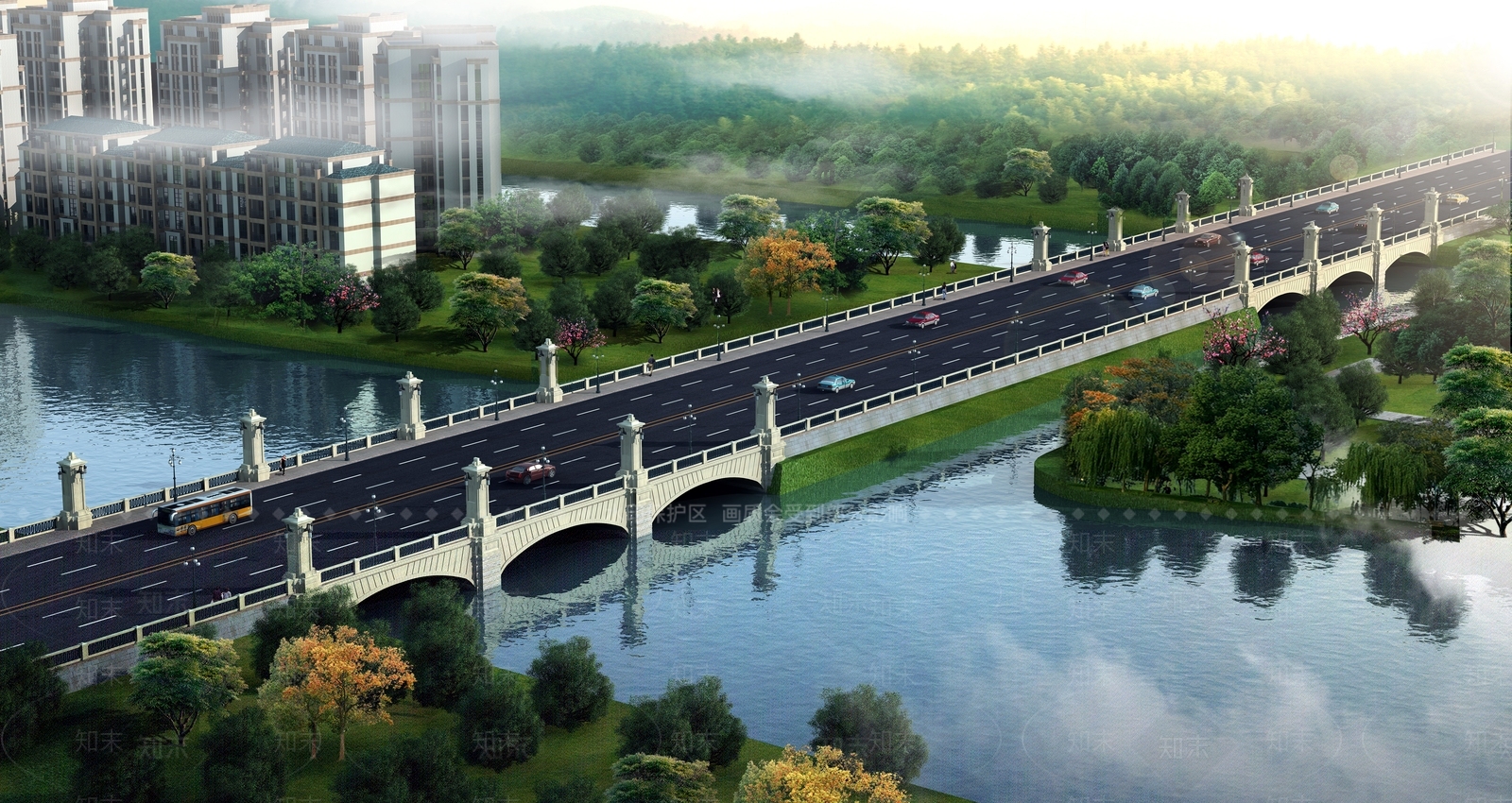 现代大桥SU模型草图