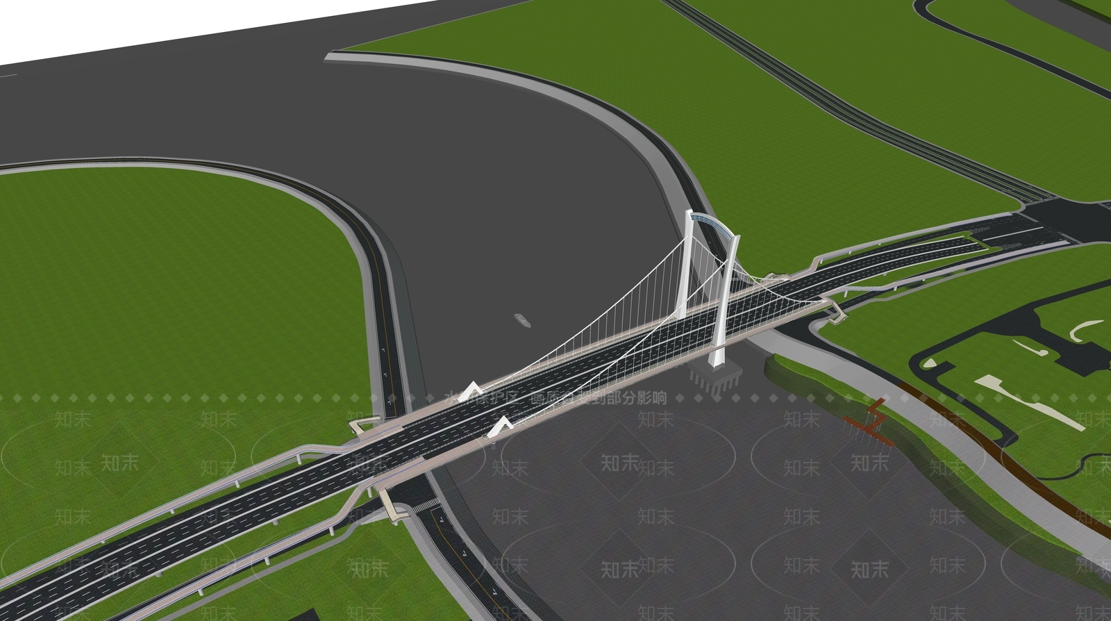 现代城市大桥SU模型下载【ID:1124873333】
