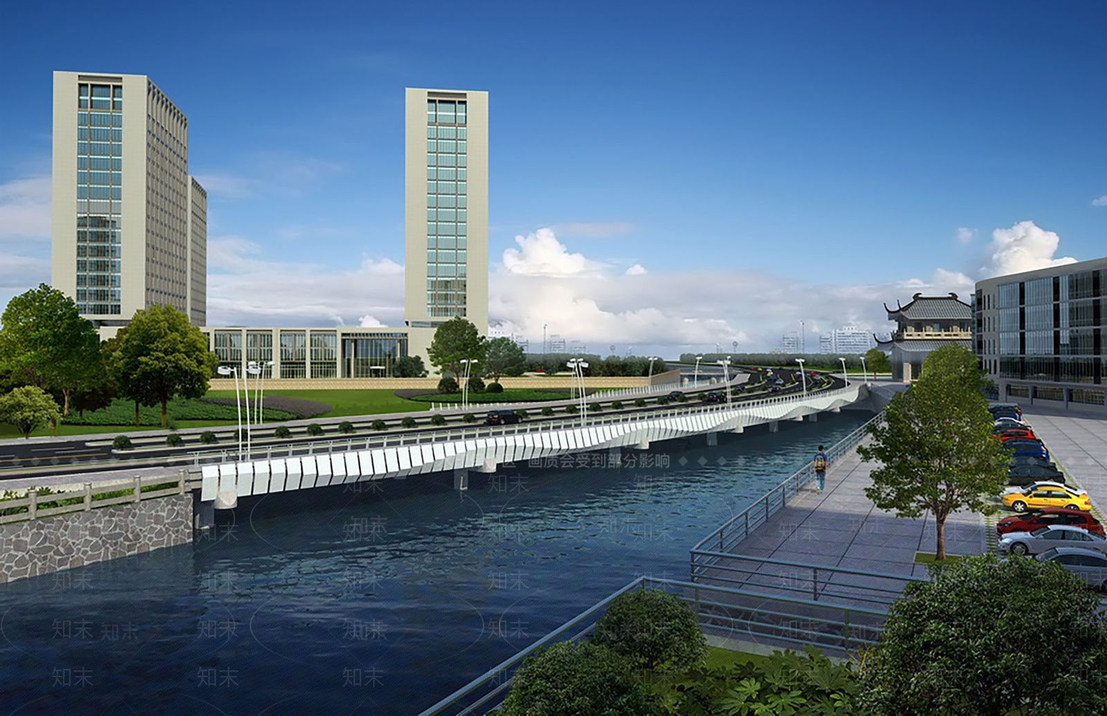现代城市大桥SU模型下载【ID:1124874762】