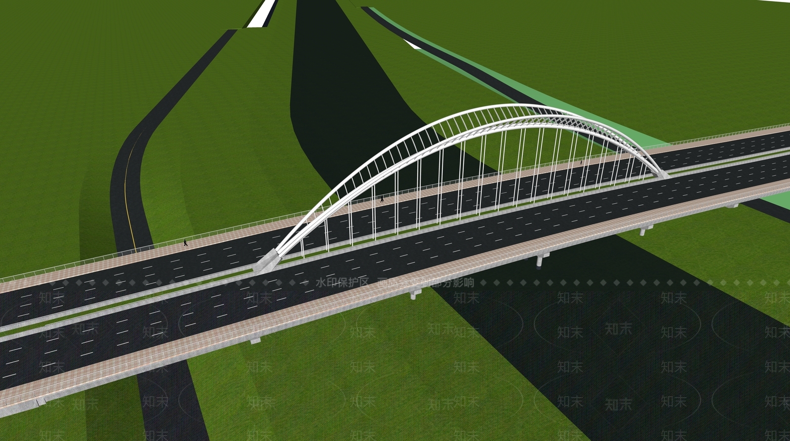 现代城市大桥SU模型下载【ID:1124874872】