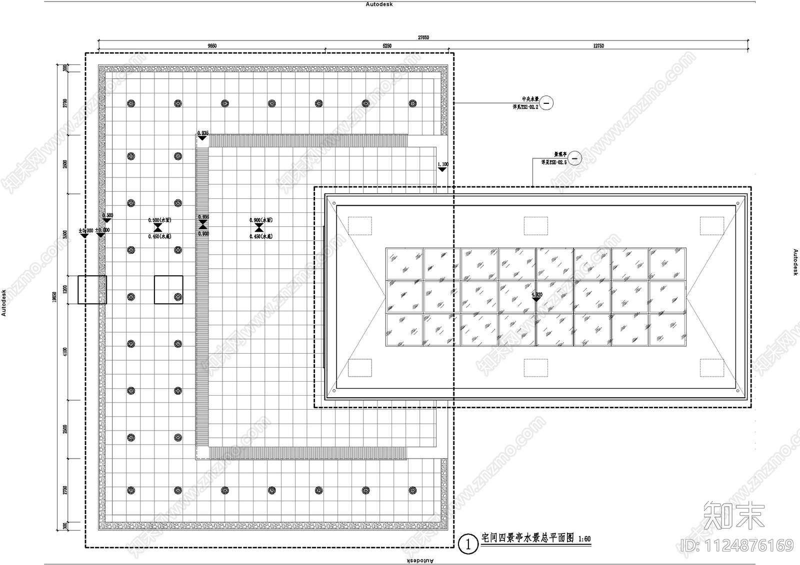 跌水景观亭cad施工图下载【ID:1124876169】