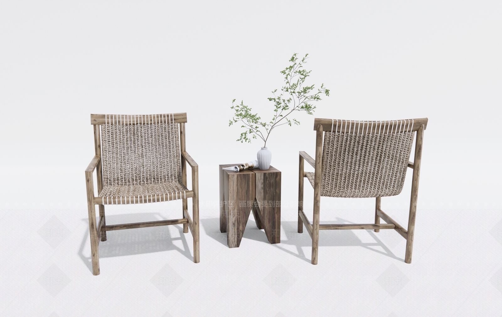 侘寂户外椅3D模型下载【ID:1124884706】