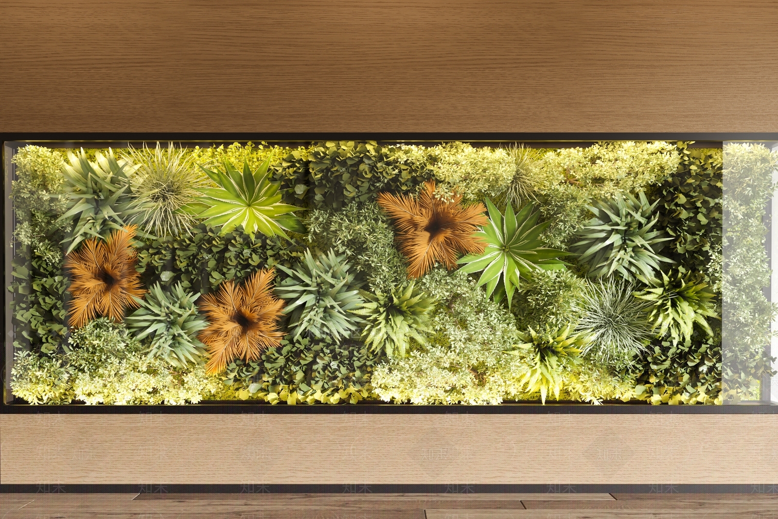现代绿植墙3D模型下载【ID:1124886411】