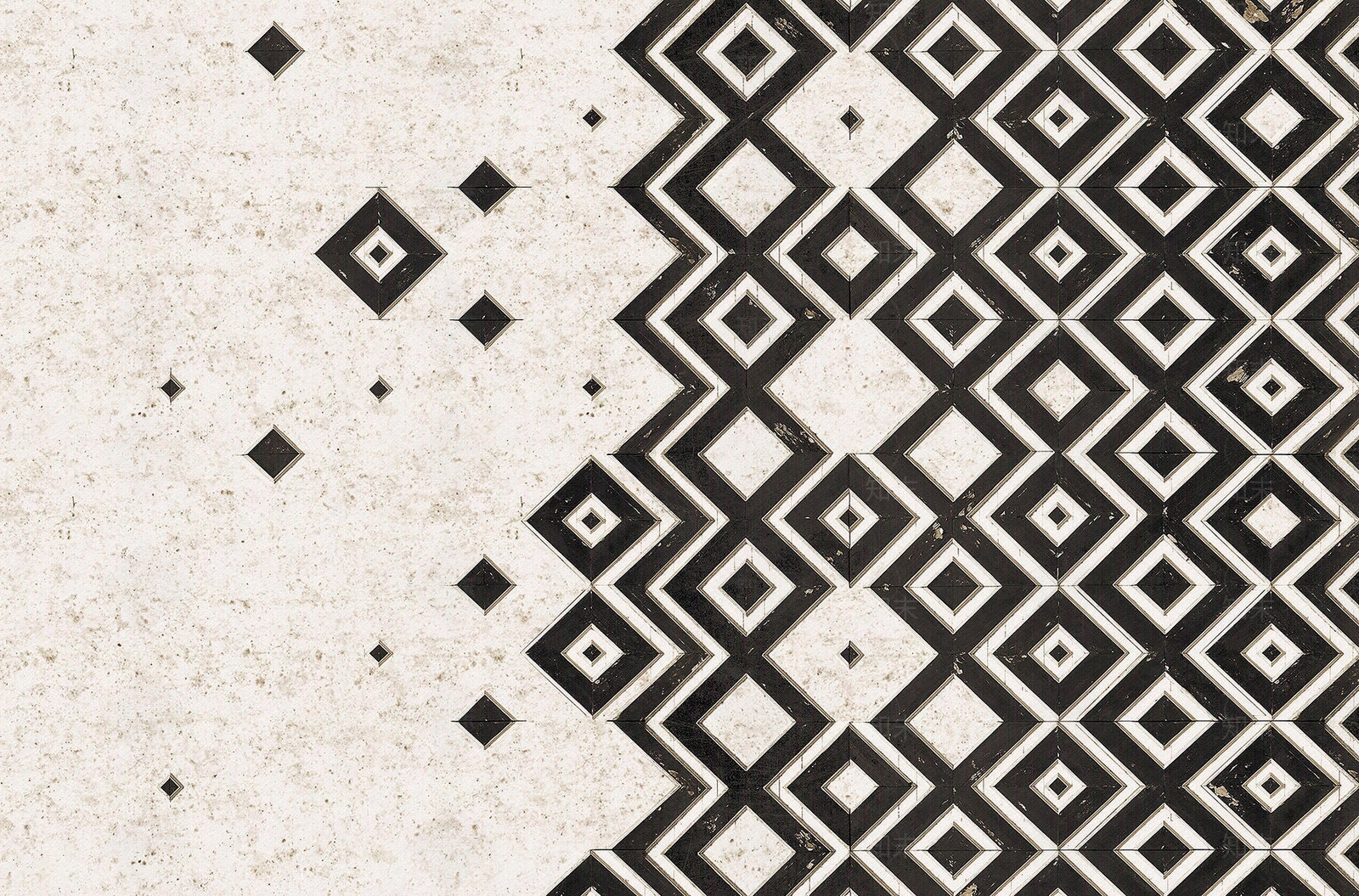 黑白菱形拼花仿古砖贴图下载【ID:1124887459】