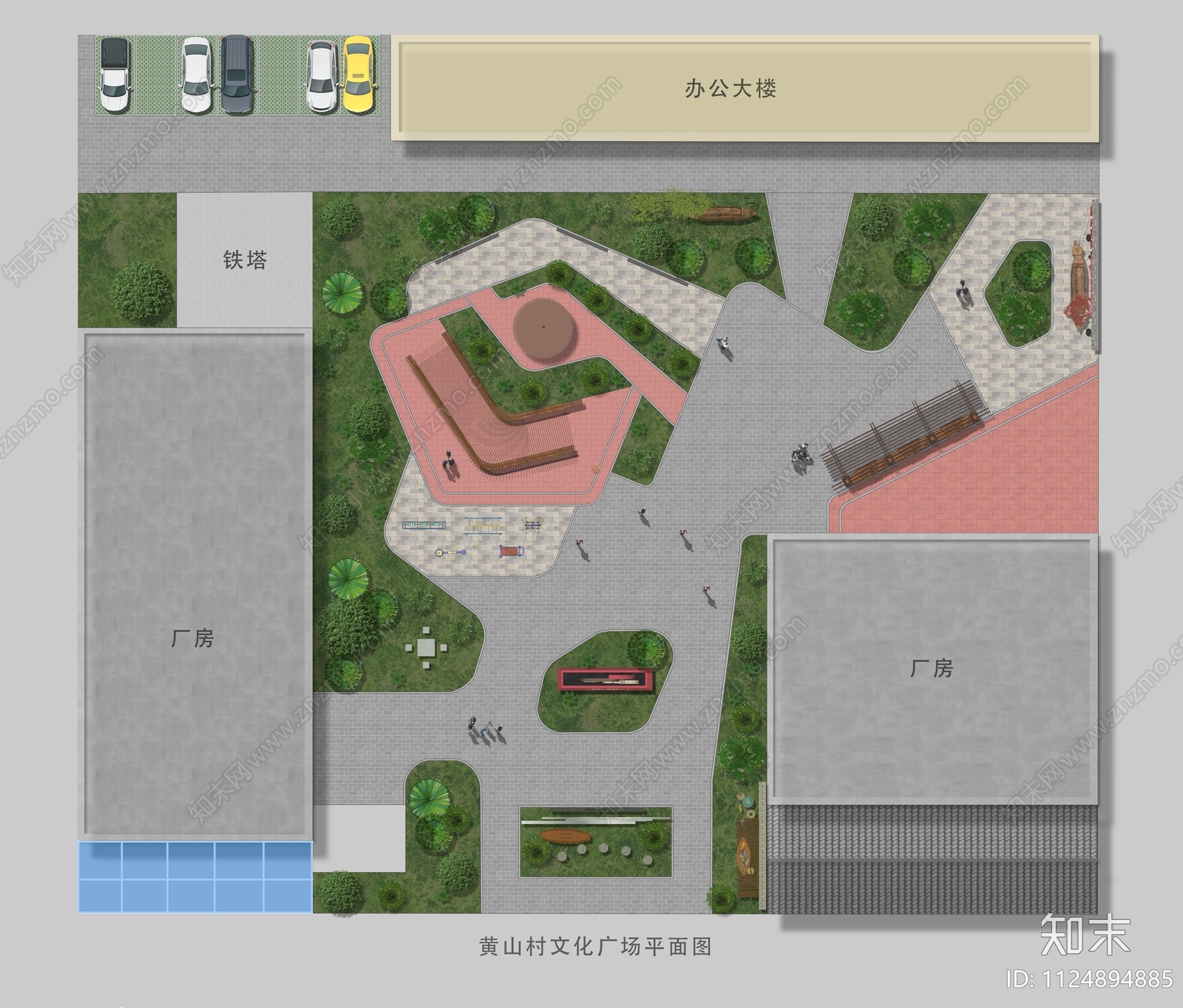 PSD免抠广场彩色平面图贴图下载【ID:1124894885】_【知末网贴图库】