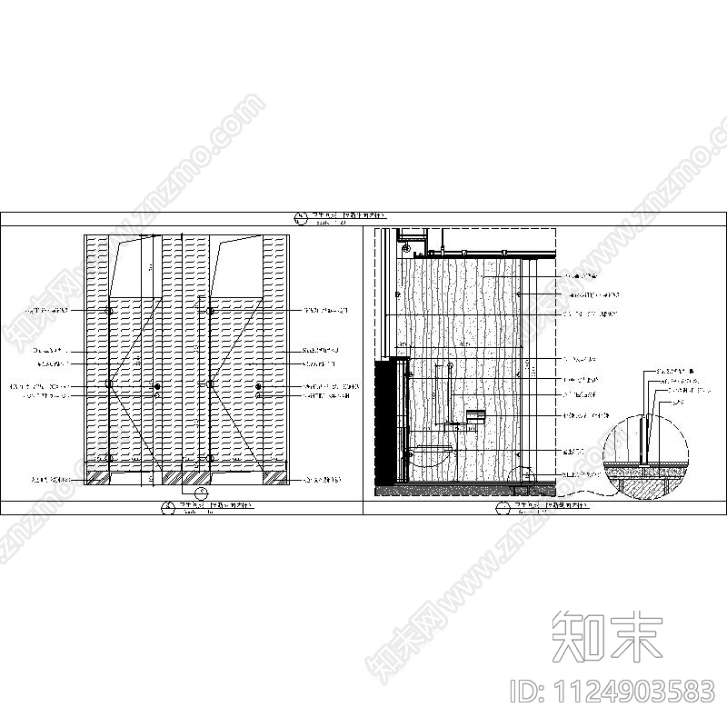 卫生间成品隔断详图施工图下载【ID:1124903583】