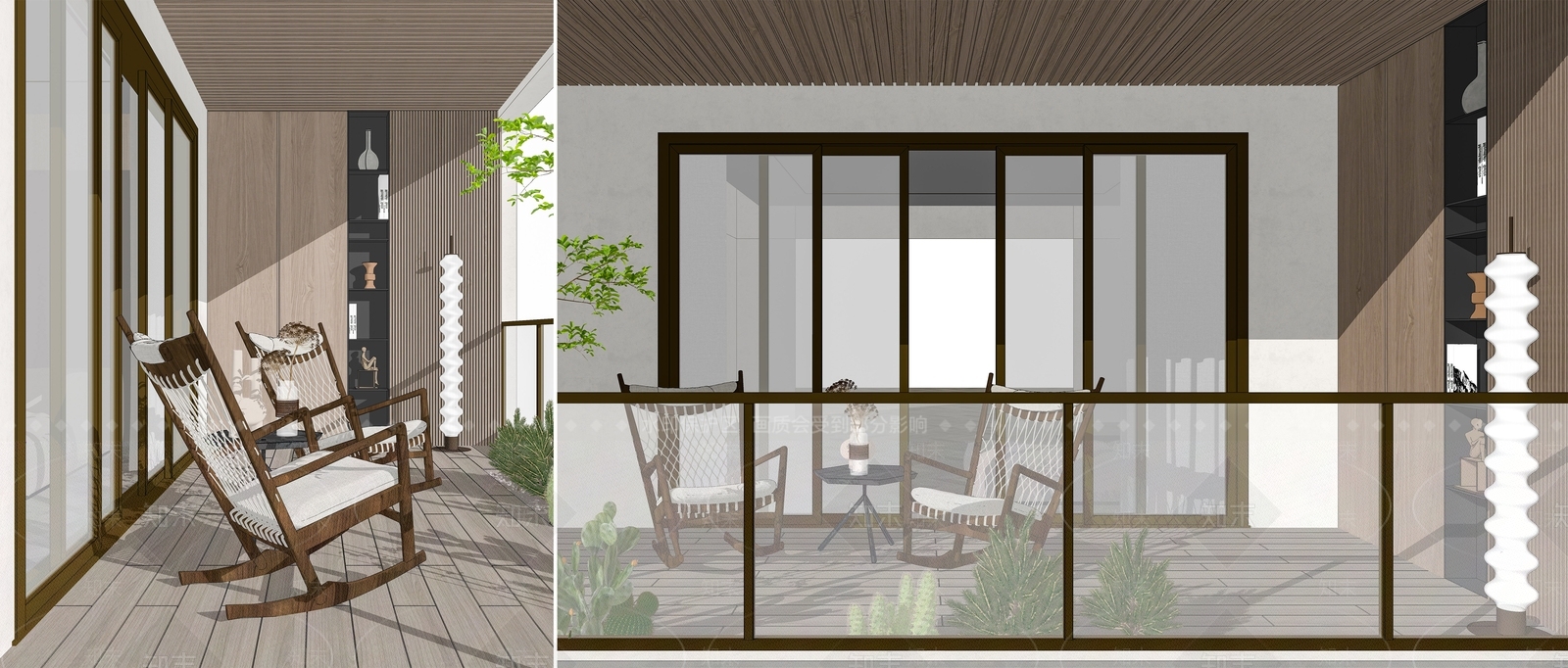 现代家居阳台SU模型下载【ID:1124910390】
