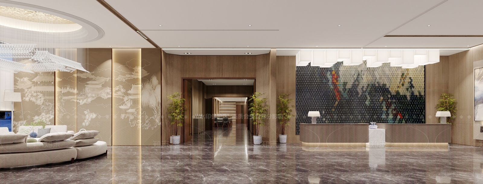 新中式前台3D模型下载【ID:1124909849】