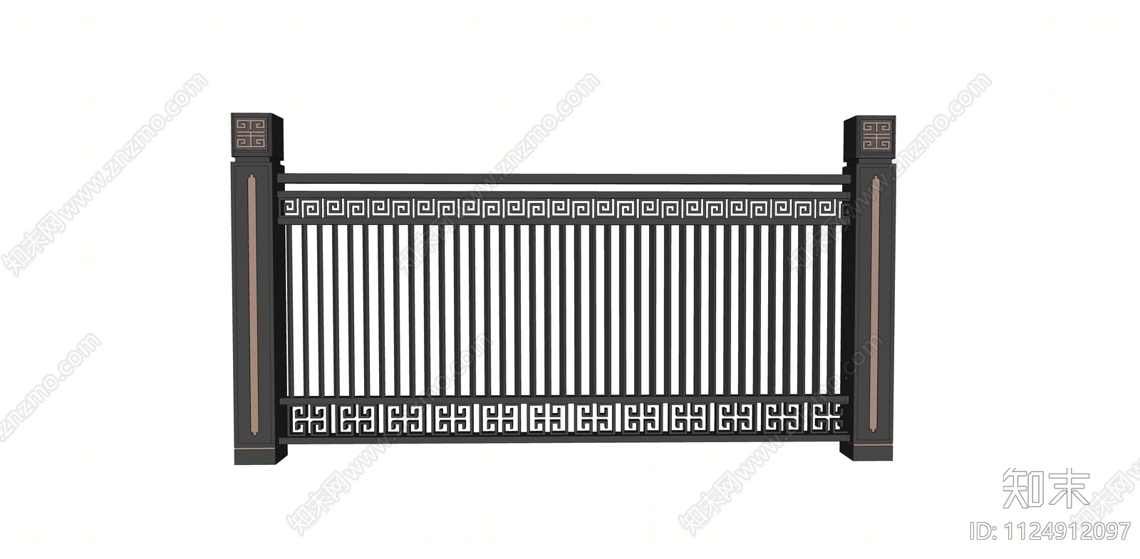 新中式围栏护栏SU模型下载【ID:1124912097】