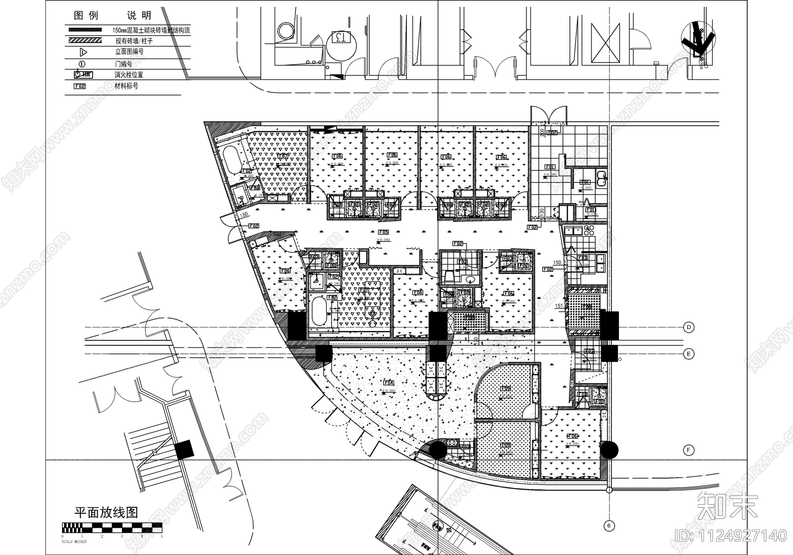 300㎡美容SPA会所CAD施工图cad施工图下载【ID:1124927140】