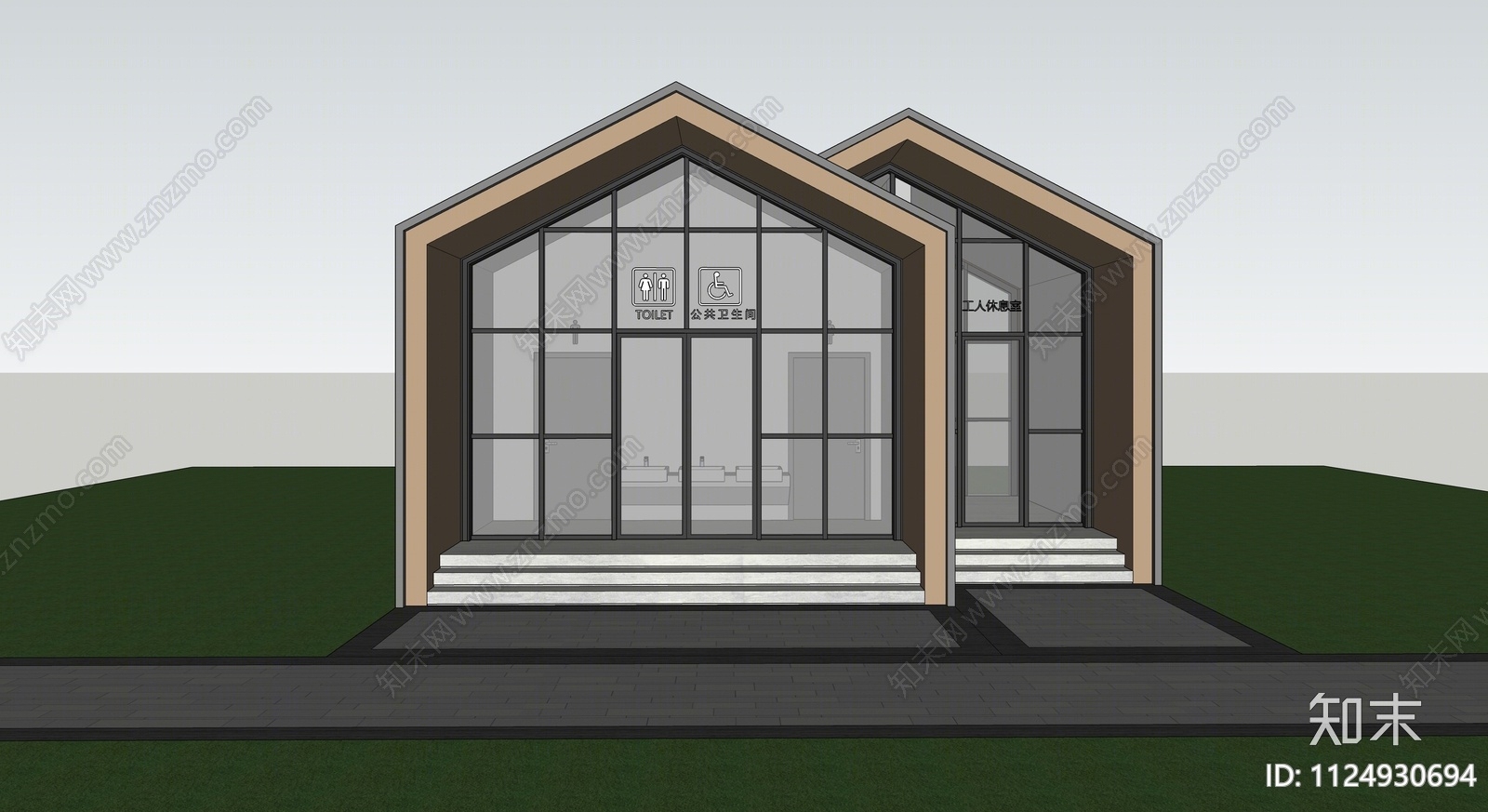 现代公共卫生间SU模型下载【ID:1124930694】