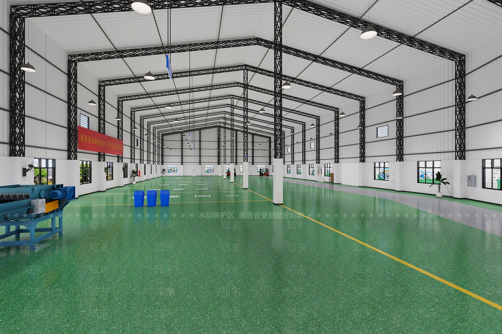 现代厂房模型3D模型下载【ID:1124935574】