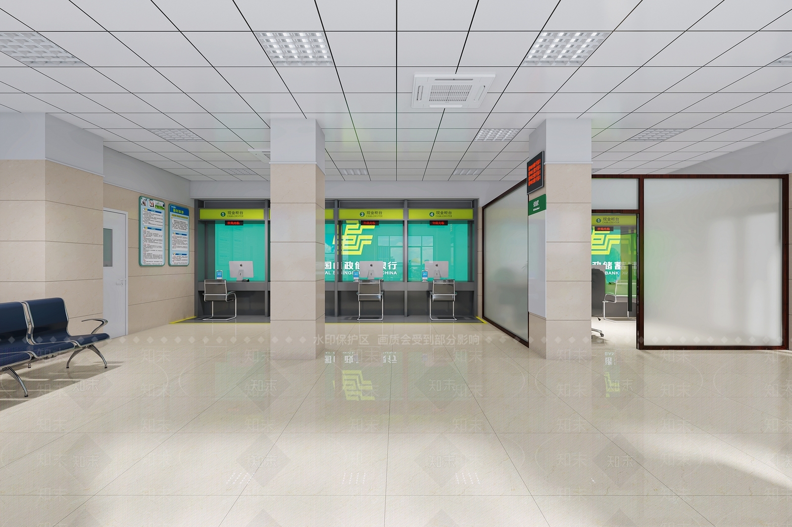 现代银行大厅3D模型下载【ID:1124937051】