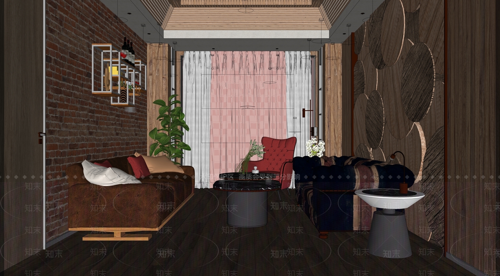 古典酒吧包间SU模型下载【ID:1124950918】