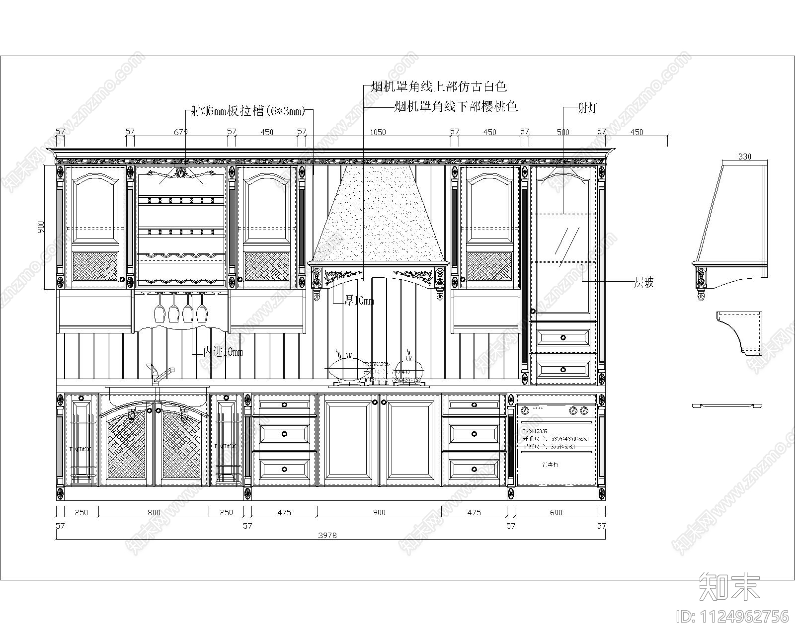 厨柜图纸cad施工图下载【ID:1124962756】