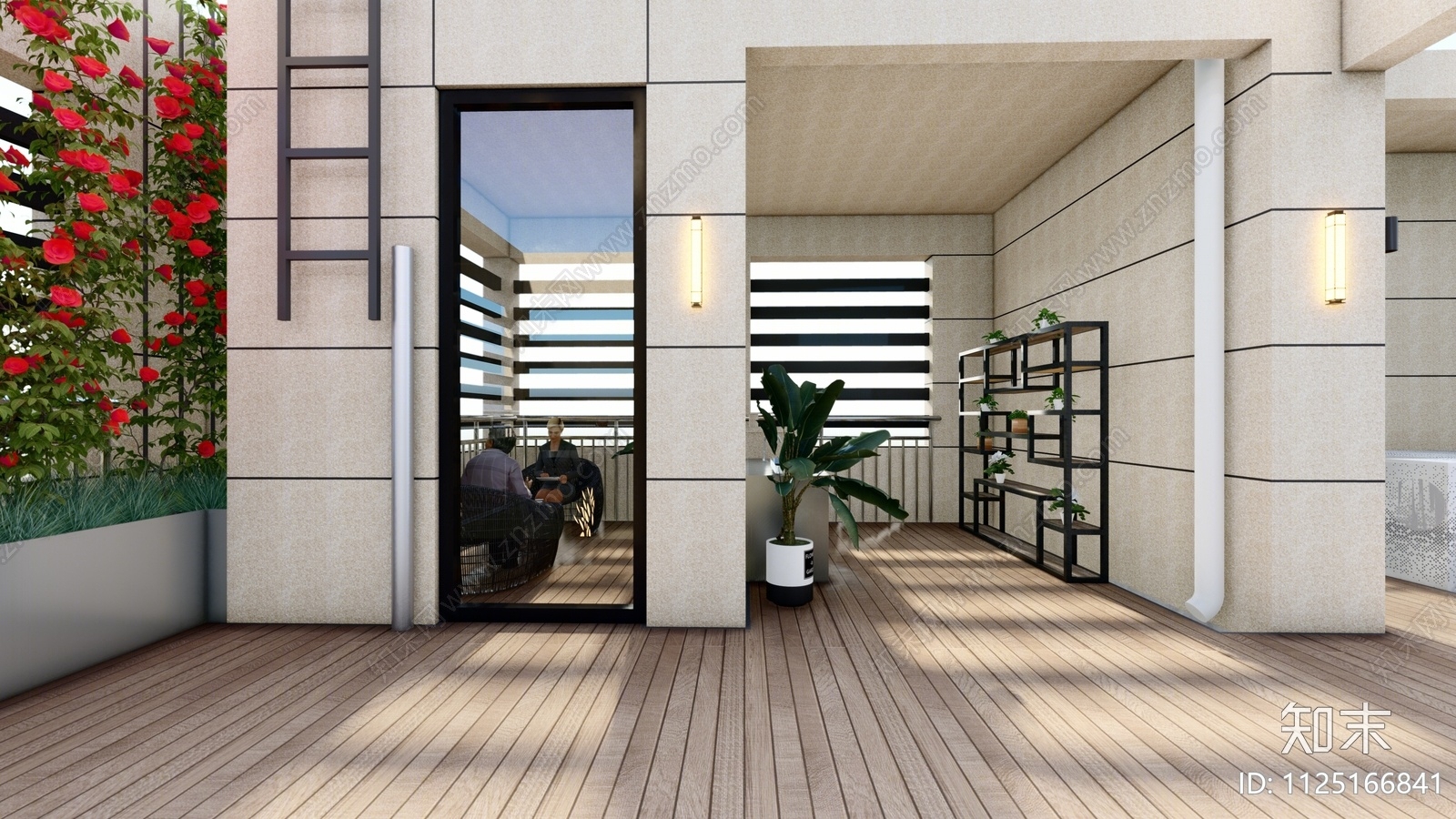 现代屋顶花园SU模型下载【ID:1125166841】