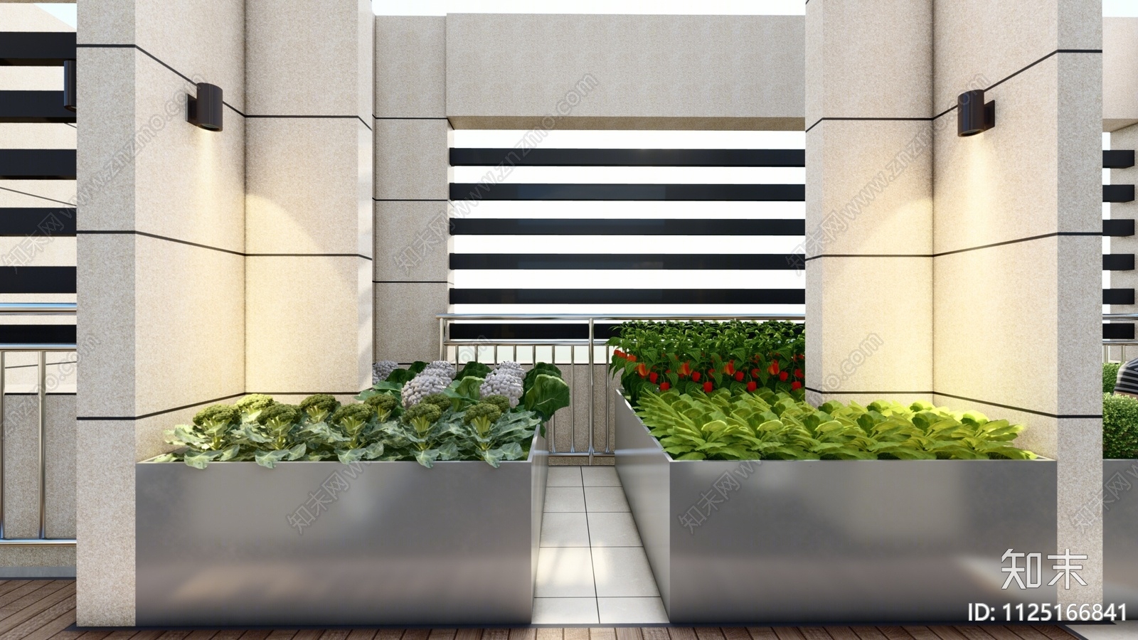 现代屋顶花园SU模型下载【ID:1125166841】