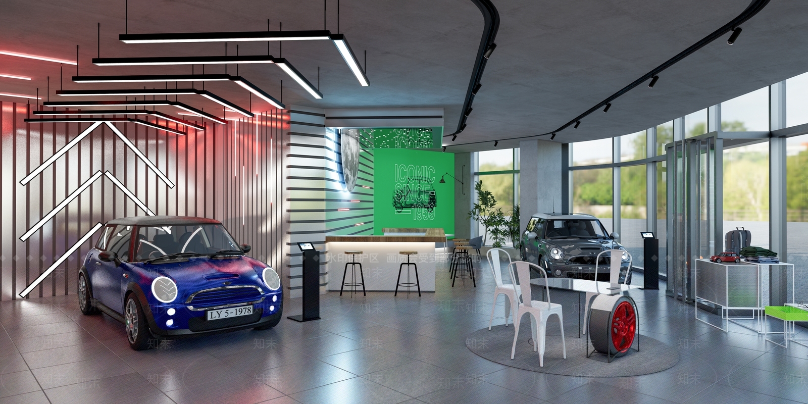 现代风mini车店SU模型下载【ID:1124982240】