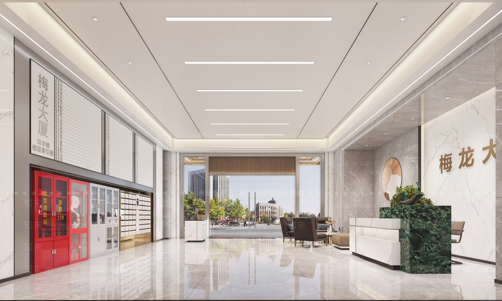 现代办公室大堂3D模型下载【ID:1124983930】
