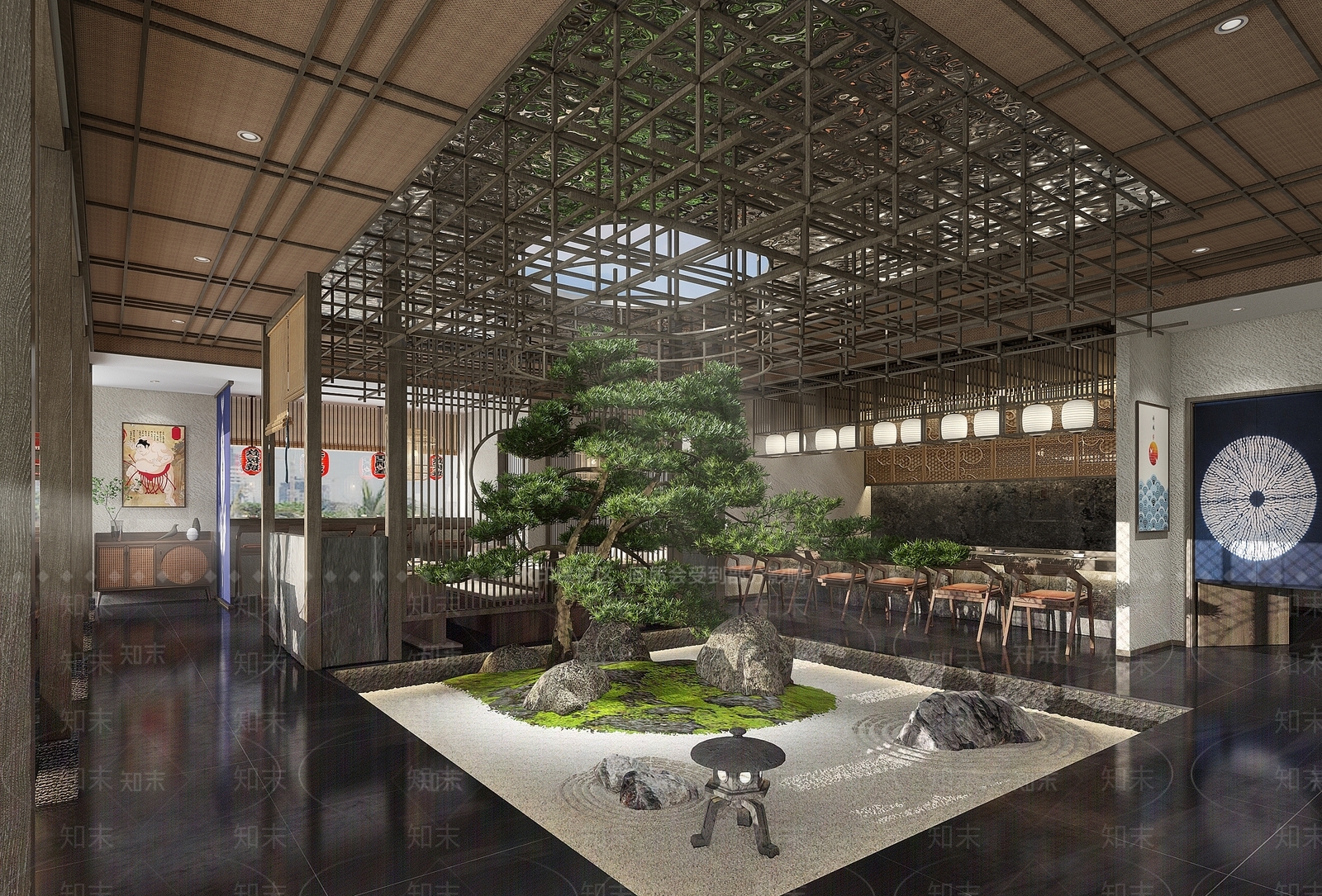 日式日料餐厅3D模型下载【ID:1124991344】_知末3d模型网