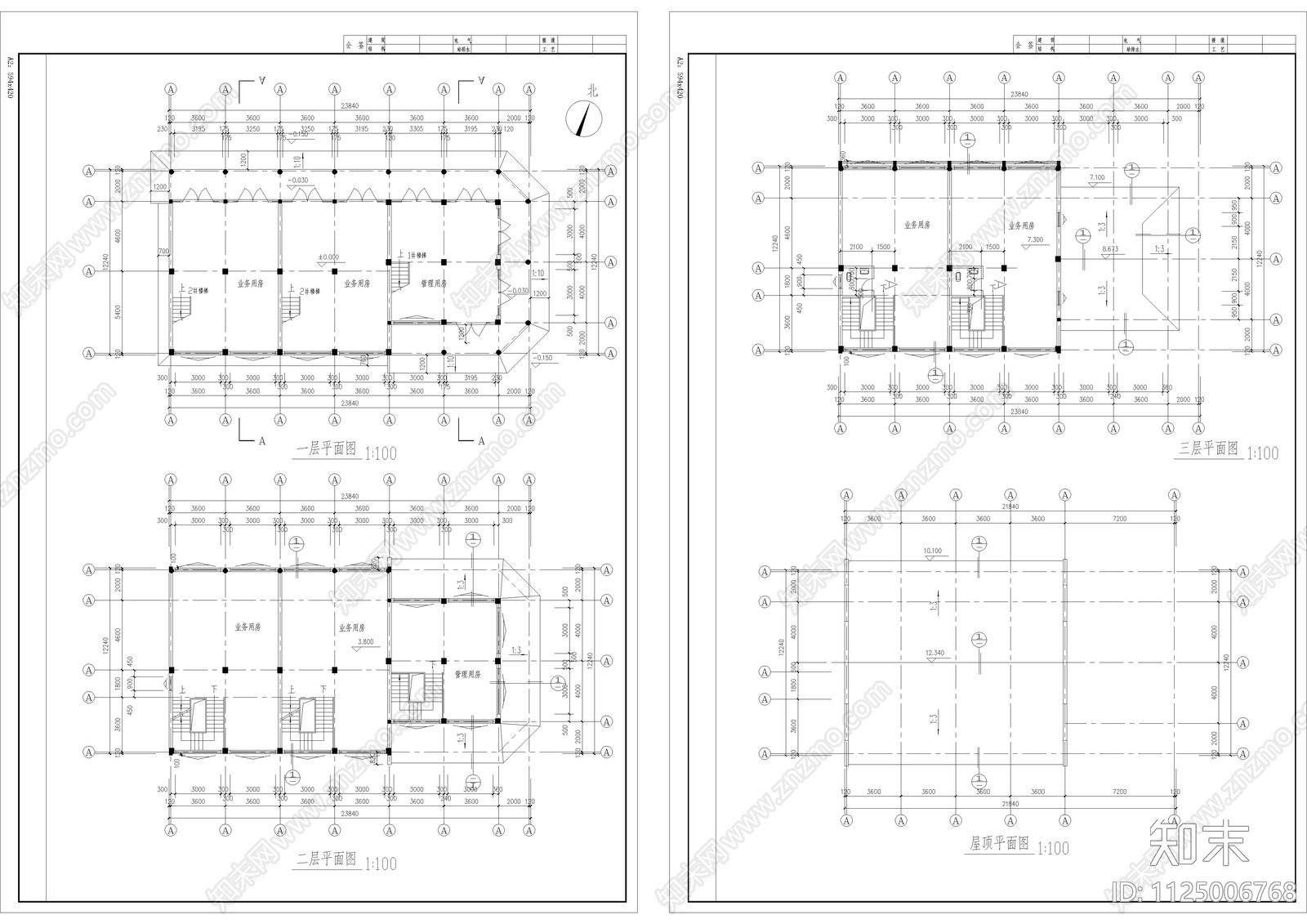 古建筑全套cad图施工图下载【ID:1125006768】