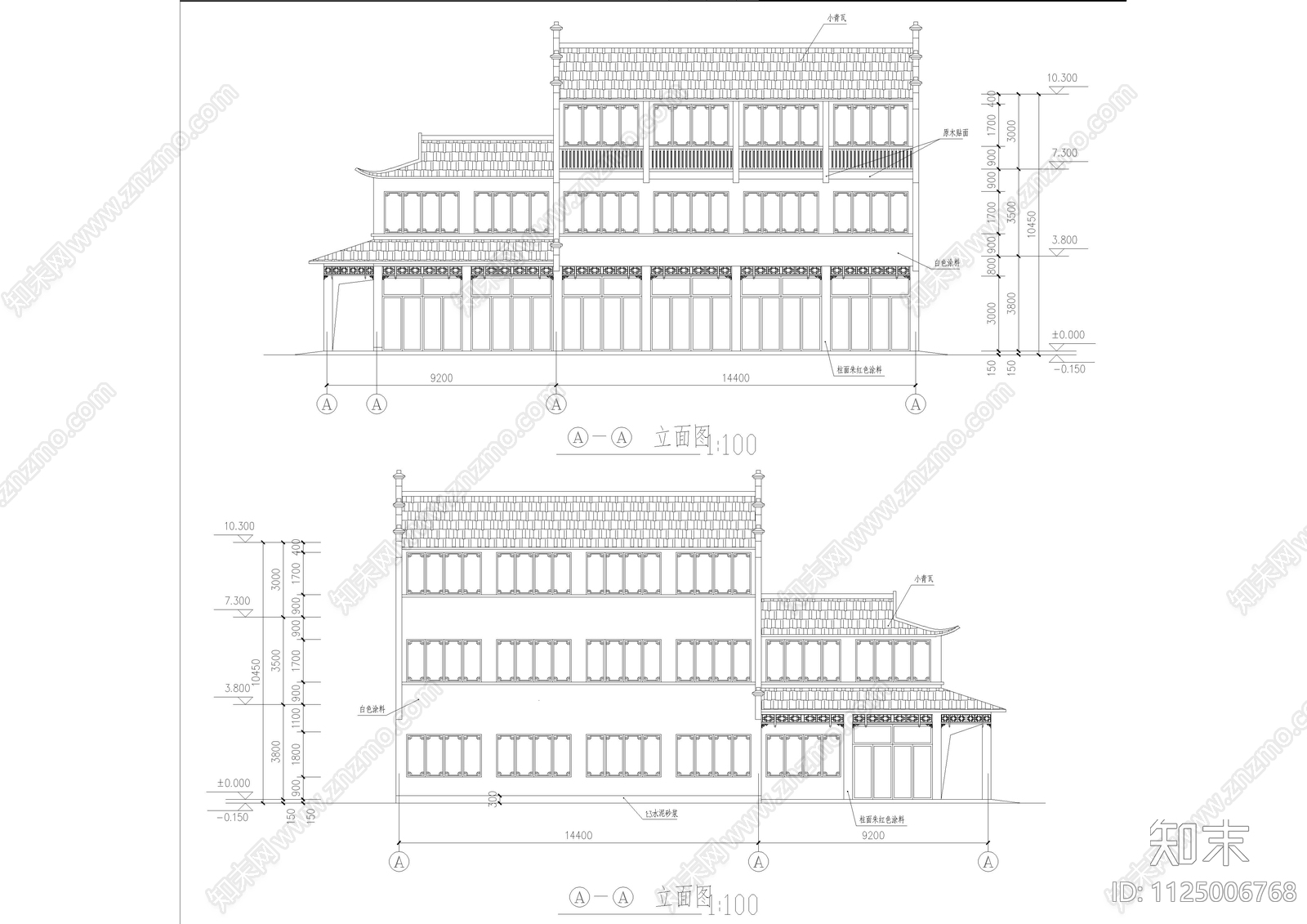 古建筑全套cad图施工图下载【ID:1125006768】