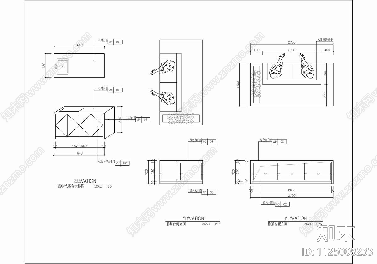 150㎡宠物店CAD施工图cad施工图下载【ID:1125008233】