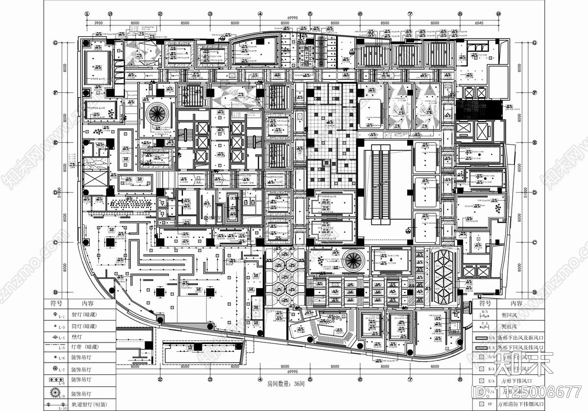 4000㎡KTV娱乐城CAD施工图下载【ID:1125008677】