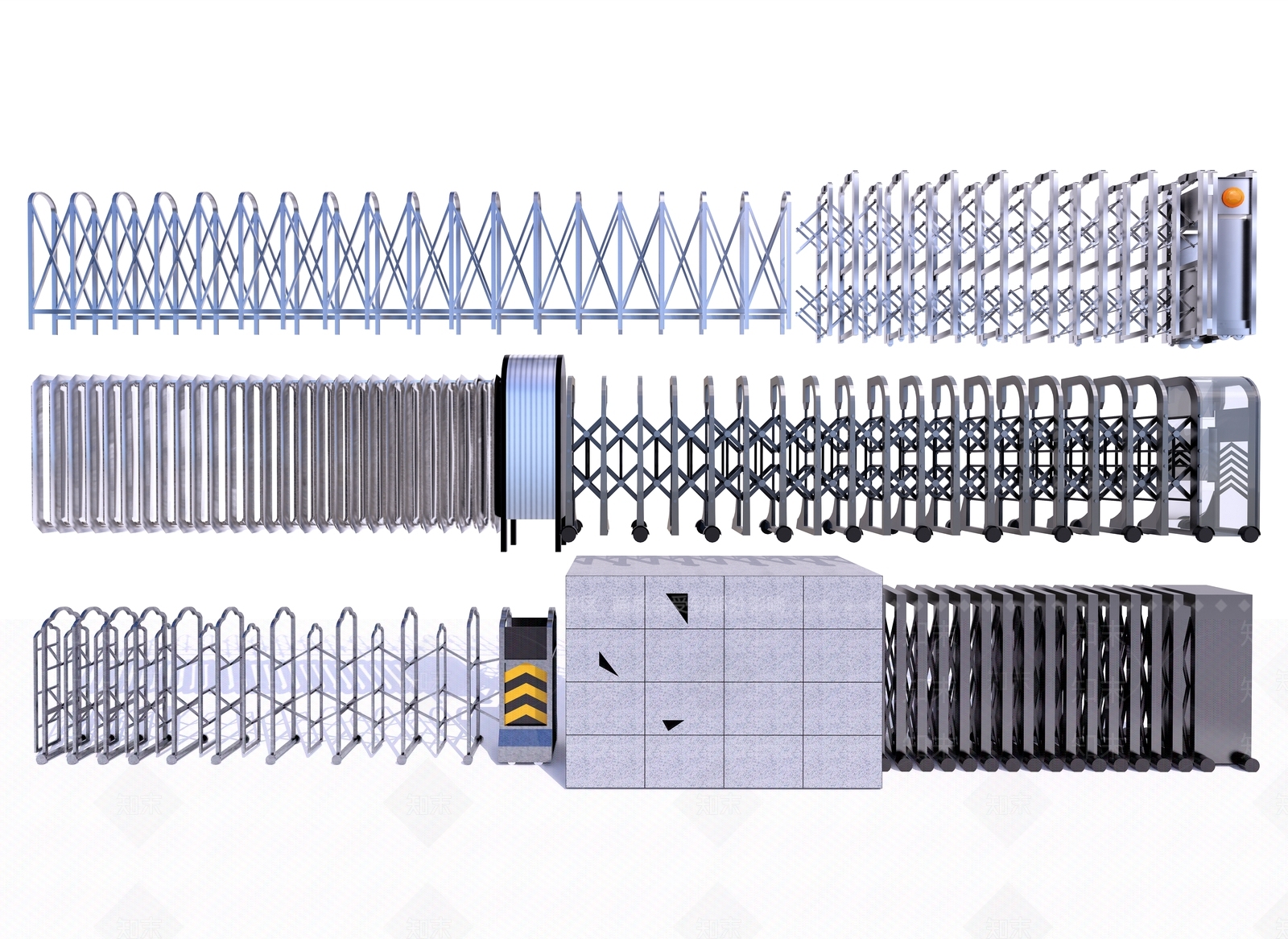 现代电动伸缩门SU模型下载【ID:1125011721】