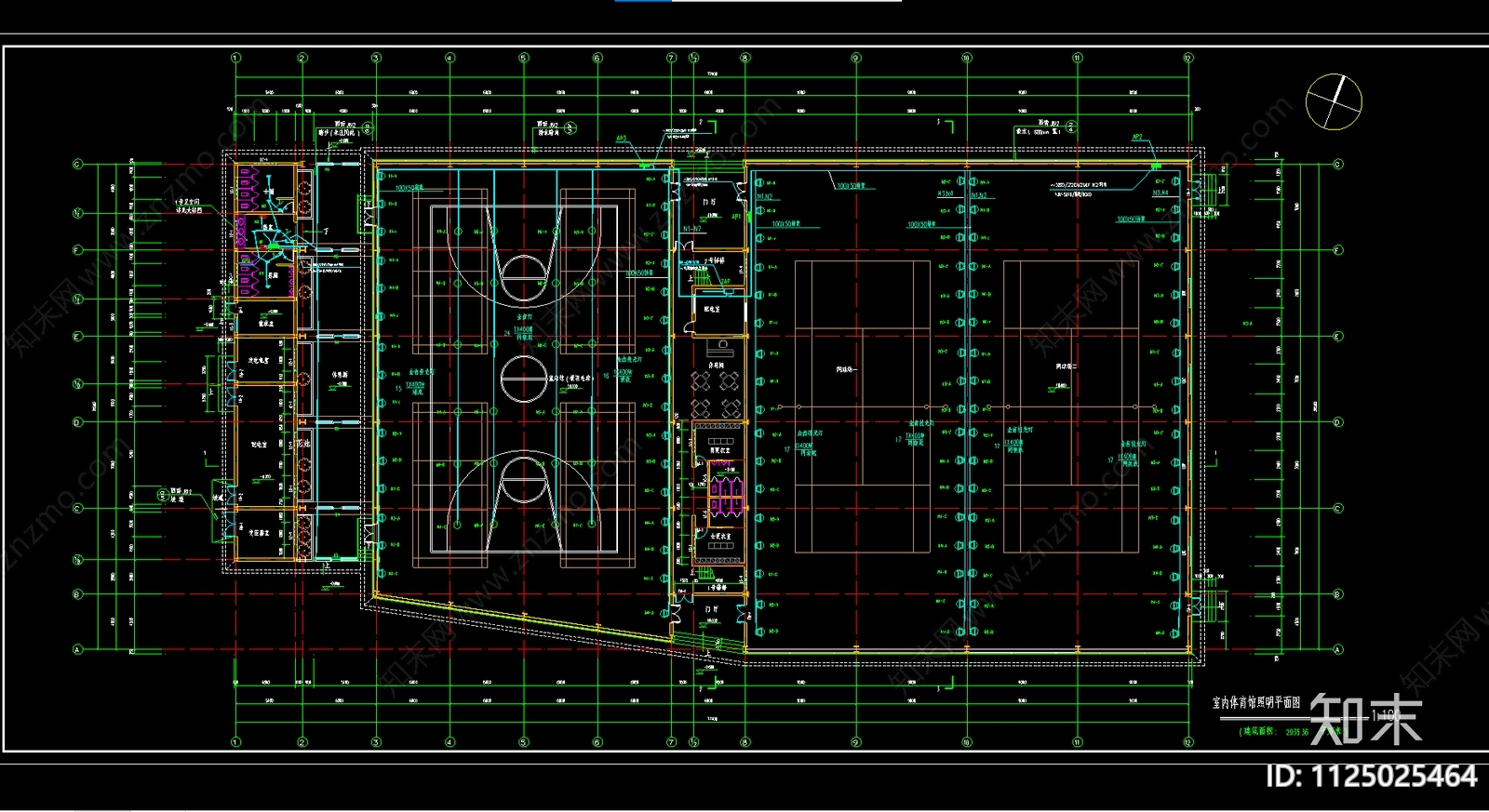 体育馆单体建筑设计电气图施工图下载【ID:1125025464】