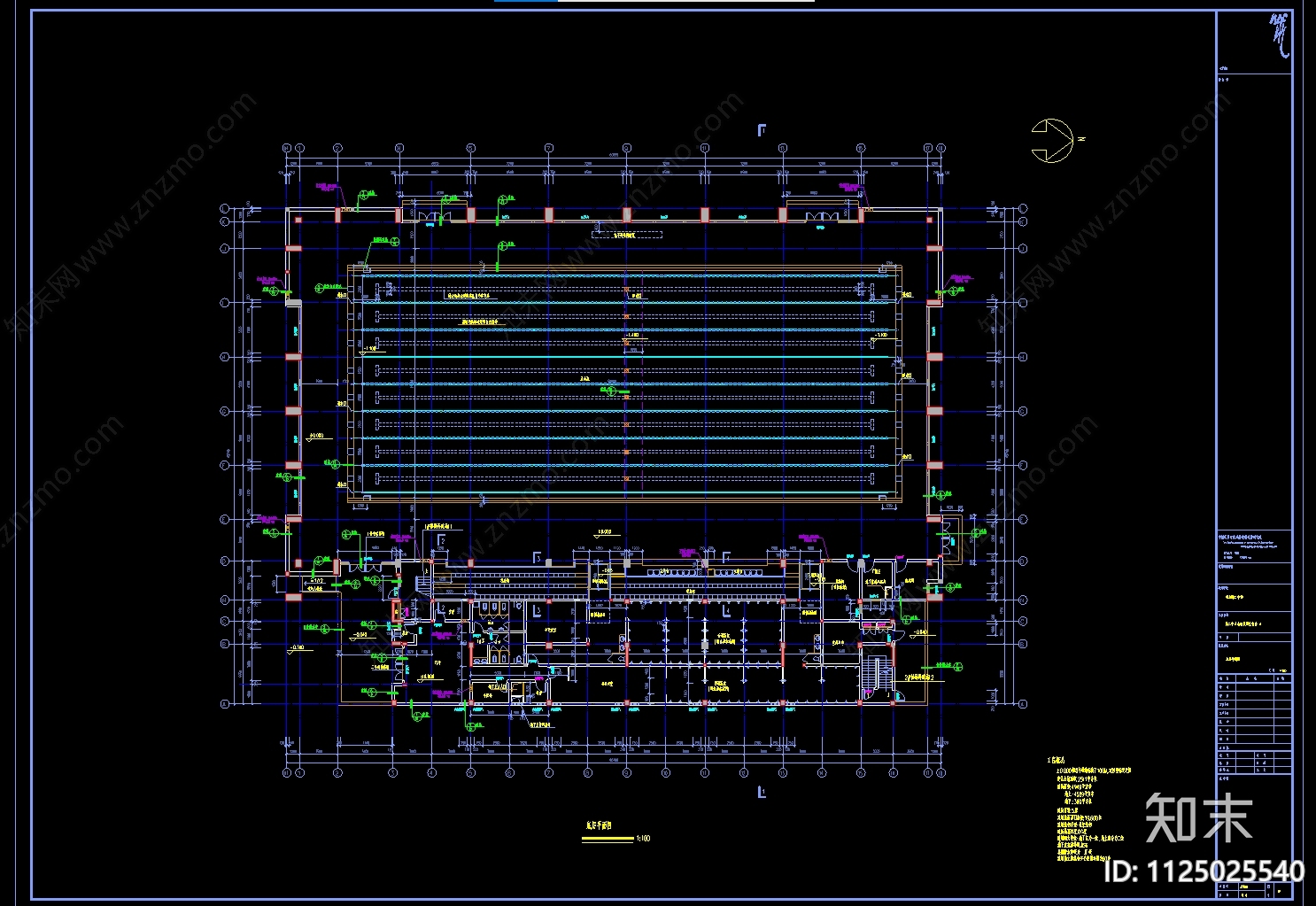 5层游泳馆建筑结构水暖电施工图下载【ID:1125025540】