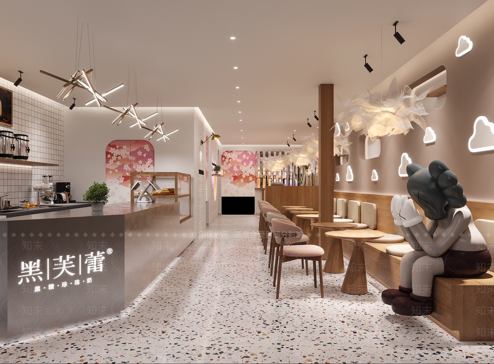 现代甜品奶茶店3D模型下载【ID:1125032107】