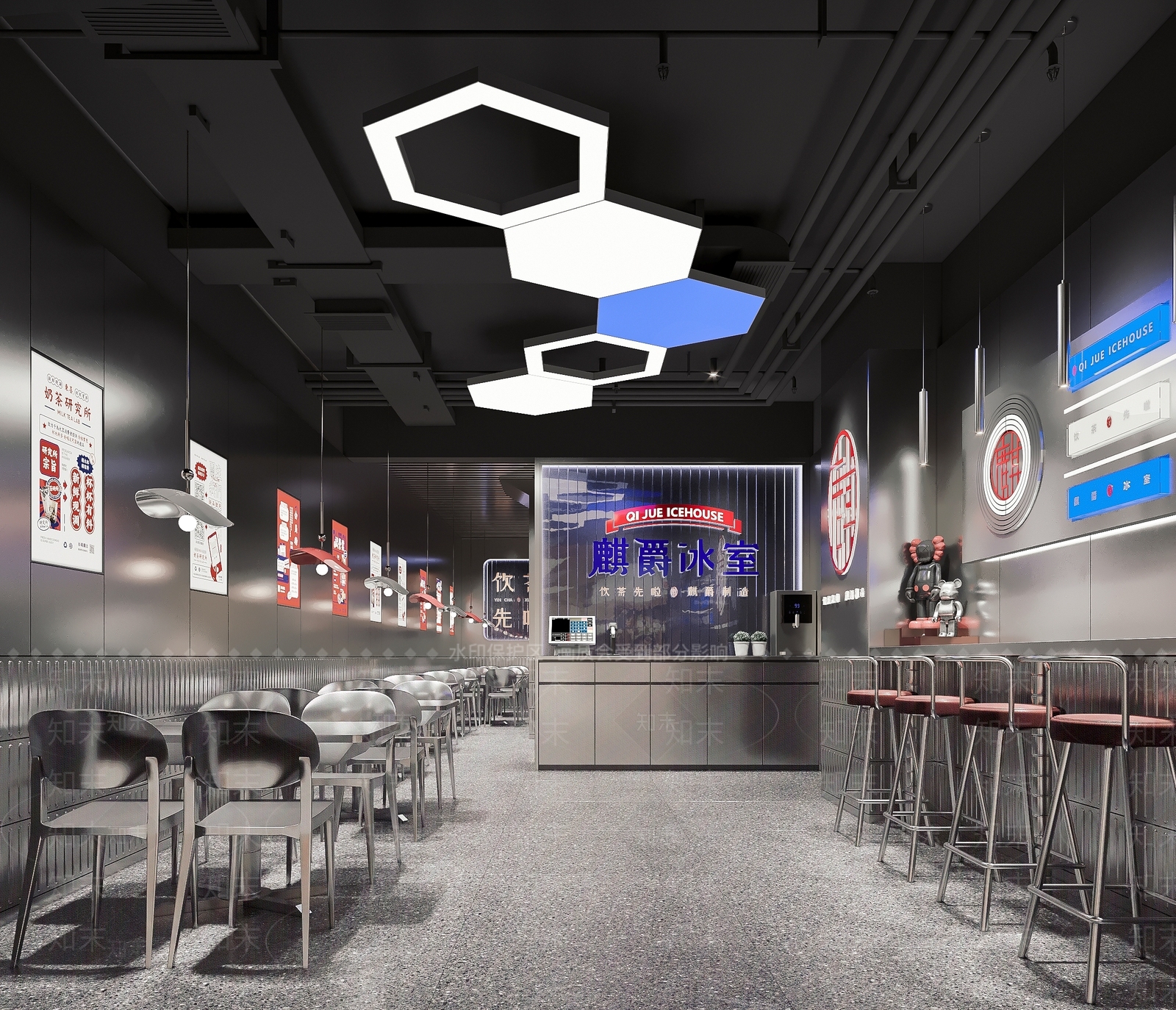 现代奶茶店3D模型下载【ID:1125041052】